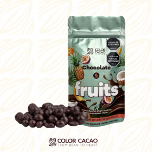 bolitas de frutas con chocolate